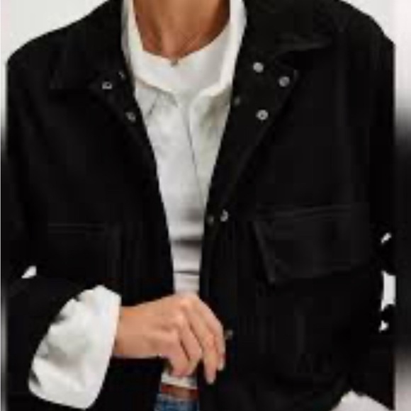 We the FREE PEOPLE 
We The Free Suzy REAL Suede leather Chore Jacket - Black xs - Picture 2 of 7
